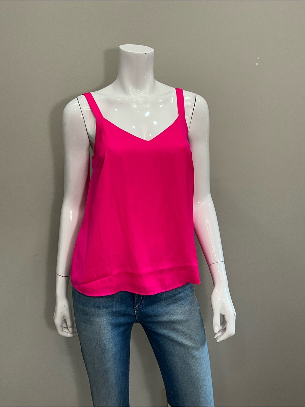 LILLY PULITZER Hot Pink Silk V-Neck Cami Tank Top Size 0
